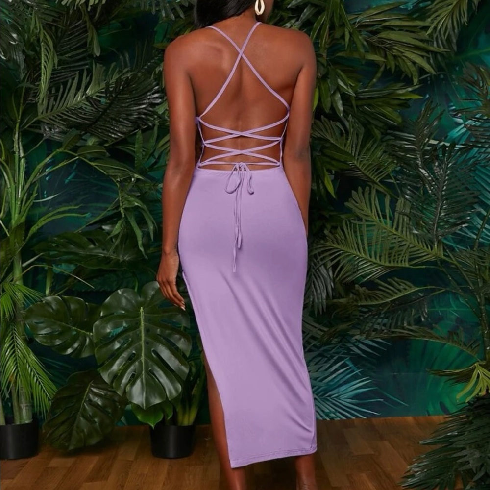 Small lilac purple long dress